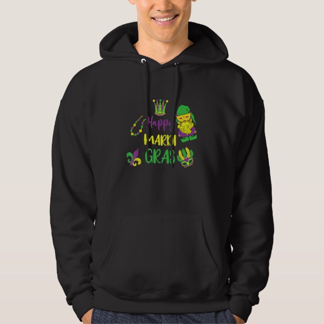 Happy Mardi Gras Parade Shrove Tuesday Party Costu Hoodie (Front)