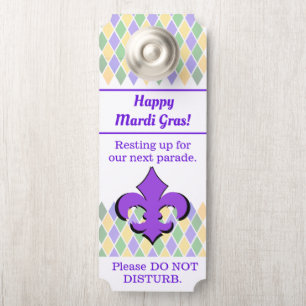 Happy Mardi Gras   Personalised Door Hanger