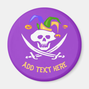 Happy Mardi Gras Pirate Magnet