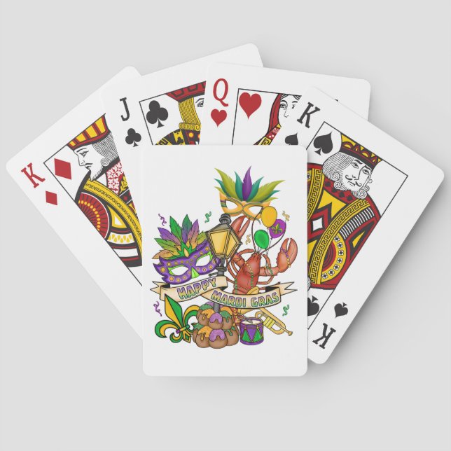 Happy Mardi Gras Playing Cards (Back)