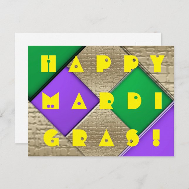 Happy Mardi Gras Postcard (Front/Back)