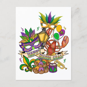 Happy Mardi Gras Postcard