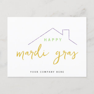 Happy Mardi Gras Realty House Postcard