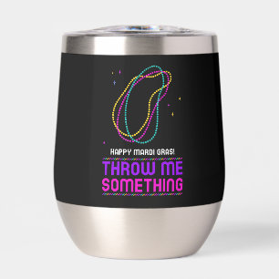 Happy Mardi Gras Stemless Wine Tumbler