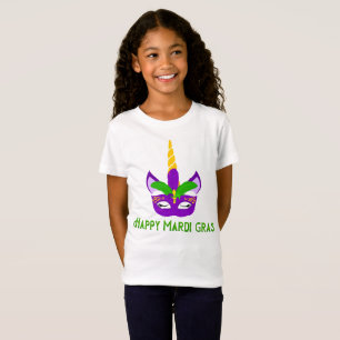 Happy Mardi Gras Unicorn Colourful T-Shirt