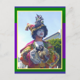 Happy Mardis Gras clown Postcard