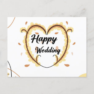 happy marriage card with beautiful yellow flowers