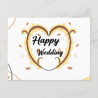 happy marriage card with beautiful yellow flowers