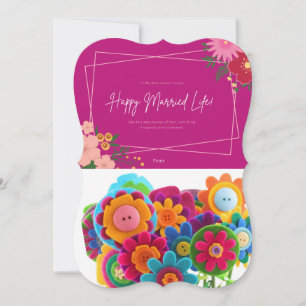 Happy married life greading cards " print