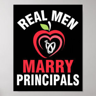 Happy Married Wedding Bride Groom Real Men Marry P Poster