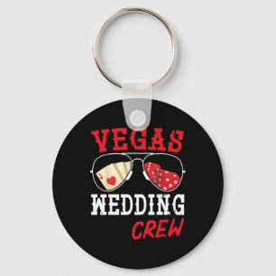 Happy Marry Bride Groom Husband And Wife Vegas Wed Key Ring