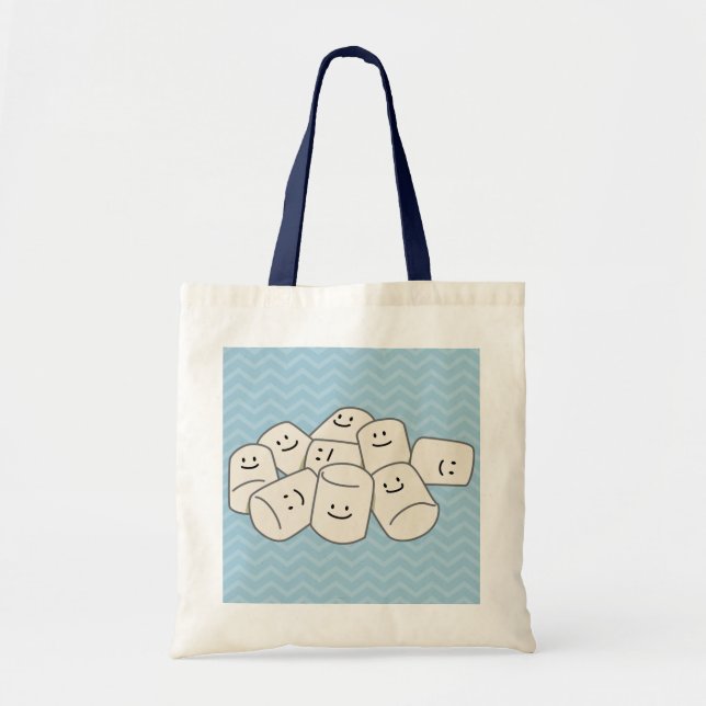 Happy Marshmallow buddies sticky puff sweet friend Tote Bag (Front)