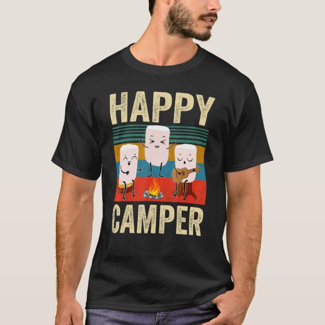   Happy Marshmallow Camper Cute For Kids Women Men T-Shirt (Front)