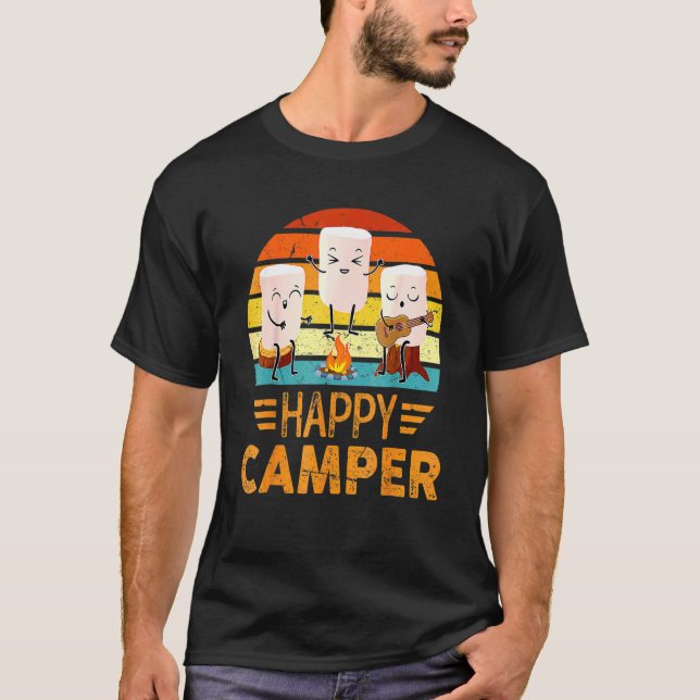 Happy Marshmallow Camper Cute For Kids Women Men T-Shirt (Front)