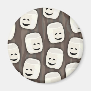 Happy Marshmallow Friends Pattern Magnet
