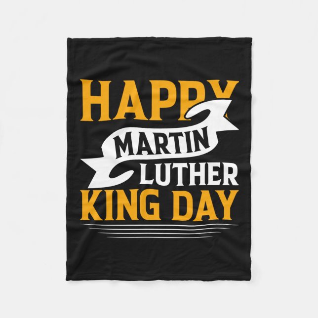 Happy Martin Luther King Day Sticker  Fleece Blanket (Front)