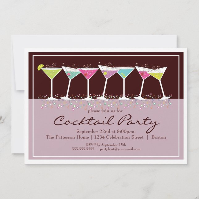 Happy Martinis Cocktail Party Invitation (Front)