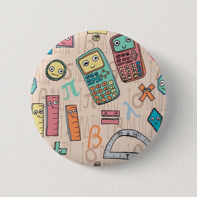 Happy Math 6 Cm Round Badge (Front)