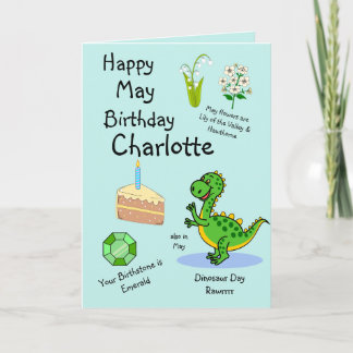 Happy May Birthday Folded Greeting Card