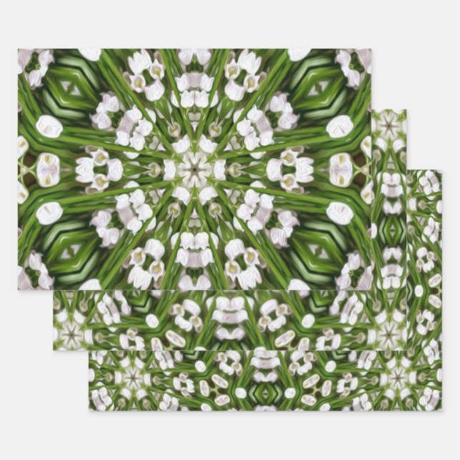 Happy May lily pattern Wrapping Paper Sheet (Set)