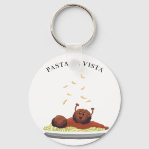 Happy Meatball "Pasta La Vista!" Key Ring