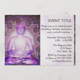 Happy Meditating Buddha Invitation