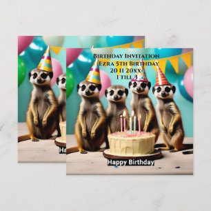 Happy Meerkat Birthday, Birthday Party Invitation