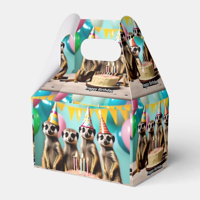 Happy Meerkat Birthday,  Favour Box (Front Side)