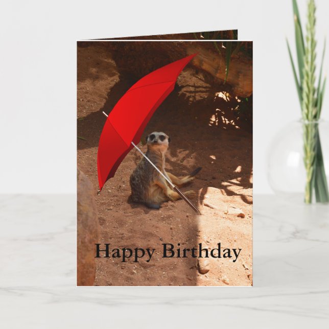 Happy Meerkat Birthday Greeting Card (Front)