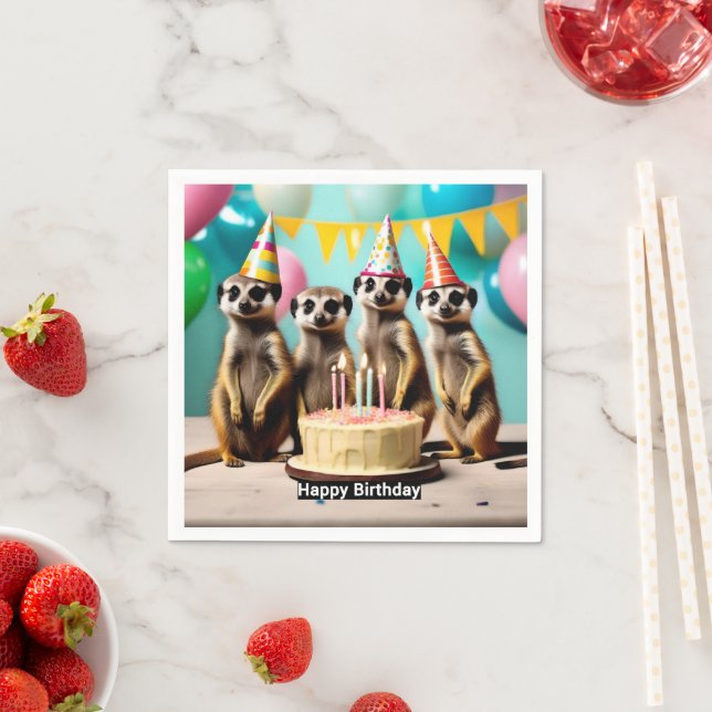 Happy Meerkat Birthday, Napkin (Insitu)