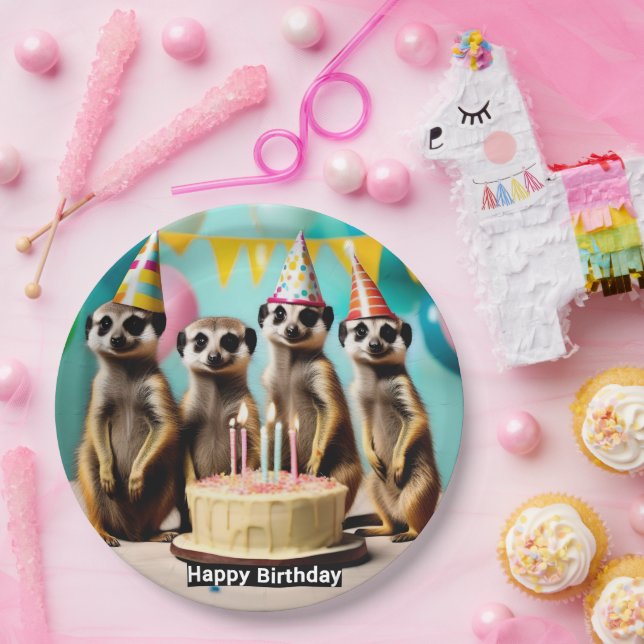 Happy Meerkat Birthday, Paper Plate (Party)