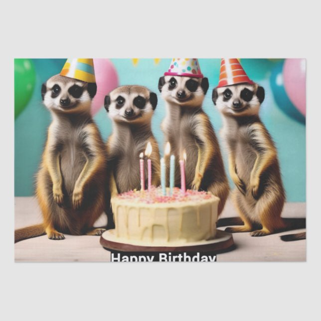 Happy Meerkat Birthday,  Tissue Paper (Front)