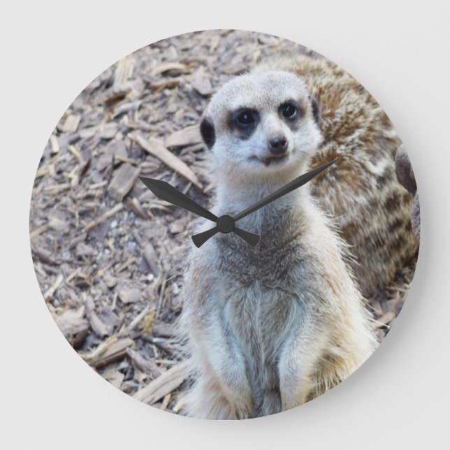 Happy Meerkat Large Wall Clock, Clock (Front)