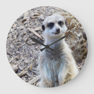 Happy Meerkat Large Wall Clock, Large Clock
