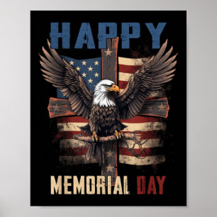 Happy Memorial Day 4th Of July American Flag Patri Poster