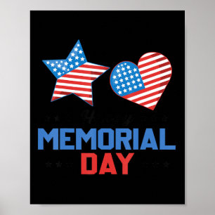 Happy Memorial Day 4th Of July American Flag Patri Poster
