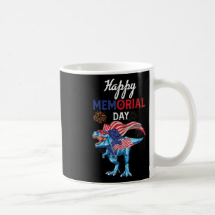 Happy Memorial Day 4th Of July Dinosaur Firework U Coffee Mug