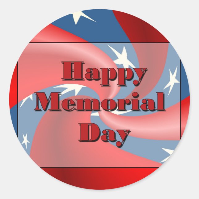 Happy Memorial Day Classic Round Sticker (Front)
