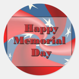 Happy Memorial Day Classic Round Sticker