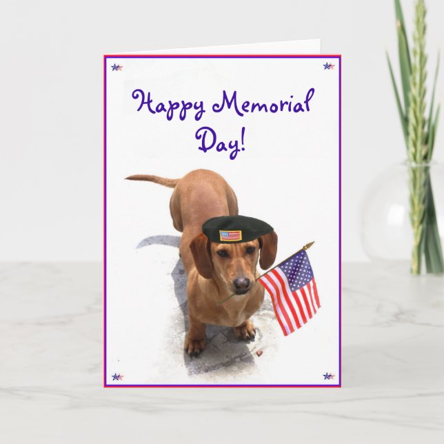 Happy Memorial day Dachshund greeting card (Front)