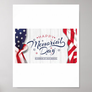 Happy Memorial Day Flag Poster