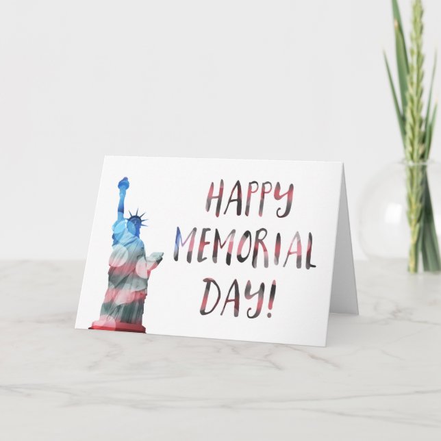 Happy Memorial Day (liberty bokeh) Thank You Card (Front)
