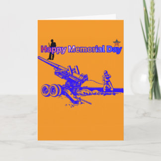 Happy memorial day orange card