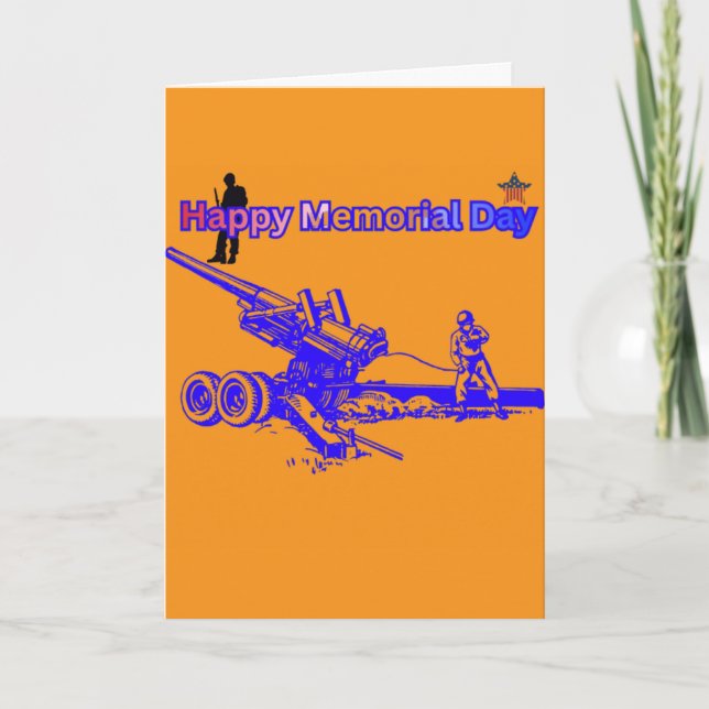 Happy memorial day orange card (Front)