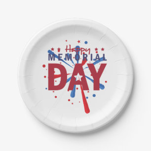 Happy Memorial Day Paper Plate