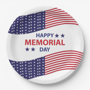 Happy Memorial Day  Paper Plates