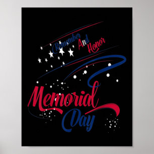 Happy Memorial Day Remember And Honour Soldiers Poster