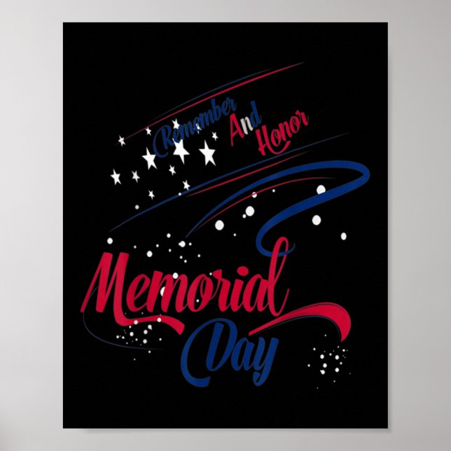 Happy Memorial Day Remember And Honour Soldiers  Poster (Front)