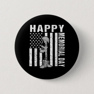 Happy Memorial Day Shirt Usa Flag Patriotic Kids 6 Cm Round Badge