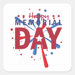 Happy Memorial Day Square Sticker